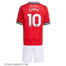Manchester United Matheus Cunha #10 Replika Hemmatröja Barn 2025-26 Kortärmad (+ byxor)