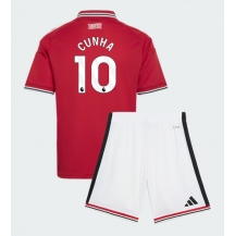Manchester United Matheus Cunha #10 Replika Hemmatröja Barn 2026-27 Kortärmad (+ byxor)