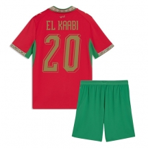 Marocko Ayoub El Kaabi #20 Replika Hemmatröja Barn VM 2026 Kortärmad (+ byxor)