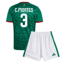 Mexiko Cesar Montes #3 Replika Hemmatröja Barn VM 2026 Kortärmad (+ byxor)