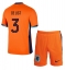 Nederländerna Matthijs de Ligt #3 Replika Hemmatröja Barn EM 2024 Kortärmad (+ byxor)