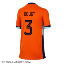 Nederländerna Matthijs de Ligt #3 Replika Hemmatröja Dam EM 2024 Kortärmad