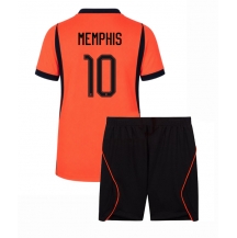 Nederländerna Memphis Depay #10 Replika Hemmatröja Barn VM 2026 Kortärmad (+ byxor)