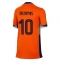 Nederländerna Memphis Depay #10 Replika Hemmatröja Dam EM 2024 Kortärmad