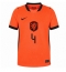 Nederländerna Virgil van Dijk #4 Replika Hemmatröja VM 2026 Kortärmad