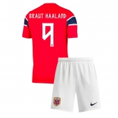 Norge Erling Haaland #9 Replika Hemmatröja Barn VM 2026 Kortärmad (+ byxor)