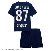 Paris Saint-Germain Joao Neves #87 Replika Hemmatröja Barn 2025-26 Kortärmad (+ byxor)