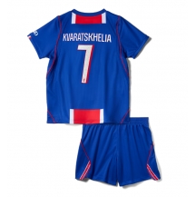 Paris Saint-Germain Khvicha Kvaratskhelia #7 Replika Hemmatröja Barn 2026-27 Kortärmad (+ byxor)