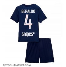 Paris Saint-Germain Lucas Beraldo #4 Replika Hemmatröja Barn 2025-26 Kortärmad (+ byxor)