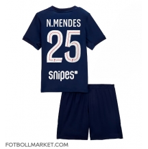 Paris Saint-Germain Nuno Mendes #25 Replika Hemmatröja Barn 2025-26 Kortärmad (+ byxor)