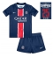 Paris Saint-Germain Replika Hemmatröja Barn 2024-25 UCL Champions Kortärmad (+ byxor)