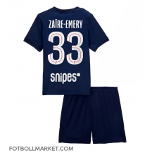 Paris Saint-Germain Warren Zaire-Emery #33 Replika Hemmatröja Barn 2025-26 Kortärmad (+ byxor)