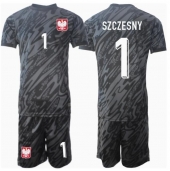 Polen Wojciech Szczesny #1 Målvakt Replika Bortatröja Barn EM 2024 Kortärmad (+ byxor)