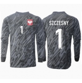 Polen Wojciech Szczesny #1 Målvakt Replika Bortatröja EM 2024 Långärmad