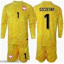 Polen Wojciech Szczesny #1 Målvakt Replika Hemmatröja Barn EM 2024 Långärmad (+ byxor)