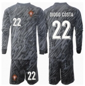 Portugal Diogo Costa #22 Målvakt Replika Bortatröja Barn EM 2024 Långärmad (+ byxor)