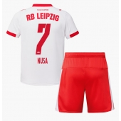 RB Leipzig Antonio Nusa #7 Replika Hemmatröja Barn 2025-26 Kortärmad (+ byxor)