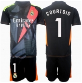 Real Madrid Thibaut Courtois #1 Målvakt Replika Bortatröja Barn 2024-25 Kortärmad (+ byxor)