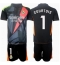 Real Madrid Thibaut Courtois #1 Målvakt Replika Bortatröja Barn 2024-25 Kortärmad (+ byxor)