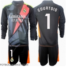 Real Madrid Thibaut Courtois #1 Målvakt Replika Bortatröja Barn 2024-25 Långärmad (+ byxor)