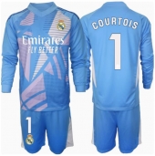 Real Madrid Thibaut Courtois #1 Målvakt Replika Hemmatröja Barn 2024-25 Långärmad (+ byxor)
