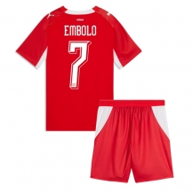 Schweiz Breel Embolo #7 Replika Hemmatröja Barn VM 2026 Kortärmad (+ byxor)