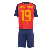Spanien Lamine Yamal #19 Replika Hemmatröja Barn VM 2026 Kortärmad (+ byxor)