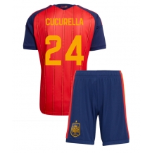 Spanien Marc Cucurella #24 Replika Hemmatröja Barn VM 2026 Kortärmad (+ byxor)