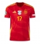 Spanien Nico Williams #17 Replika Hemmatröja EM 2024 Kortärmad