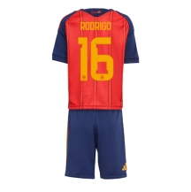 Spanien Rodri Hernandez #16 Replika Hemmatröja Barn VM 2026 Kortärmad (+ byxor)