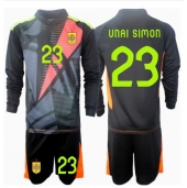 Spanien Unai Simon #23 Målvakt Replika Bortatröja Barn EM 2024 Långärmad (+ byxor)