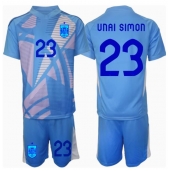 Spanien Unai Simon #23 Målvakt Replika Hemmatröja Barn EM 2024 Kortärmad (+ byxor)