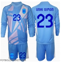 Spanien Unai Simon #23 Målvakt Replika Hemmatröja Barn EM 2024 Långärmad (+ byxor)