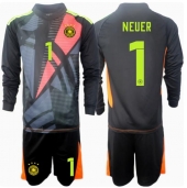 Tyskland Manuel Neuer #1 Målvakt Replika Hemmatröja Barn EM 2024 Långärmad (+ byxor)