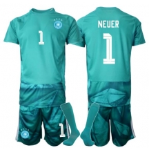 Tyskland Manuel Neuer #1 Målvakt Replika Hemmatröja Barn VM 2026 Kortärmad (+ byxor)