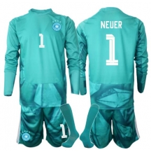Tyskland Manuel Neuer #1 Målvakt Replika Hemmatröja Barn VM 2026 Långärmad (+ byxor)